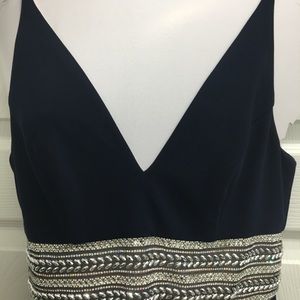 Avery G Navy gown with beading